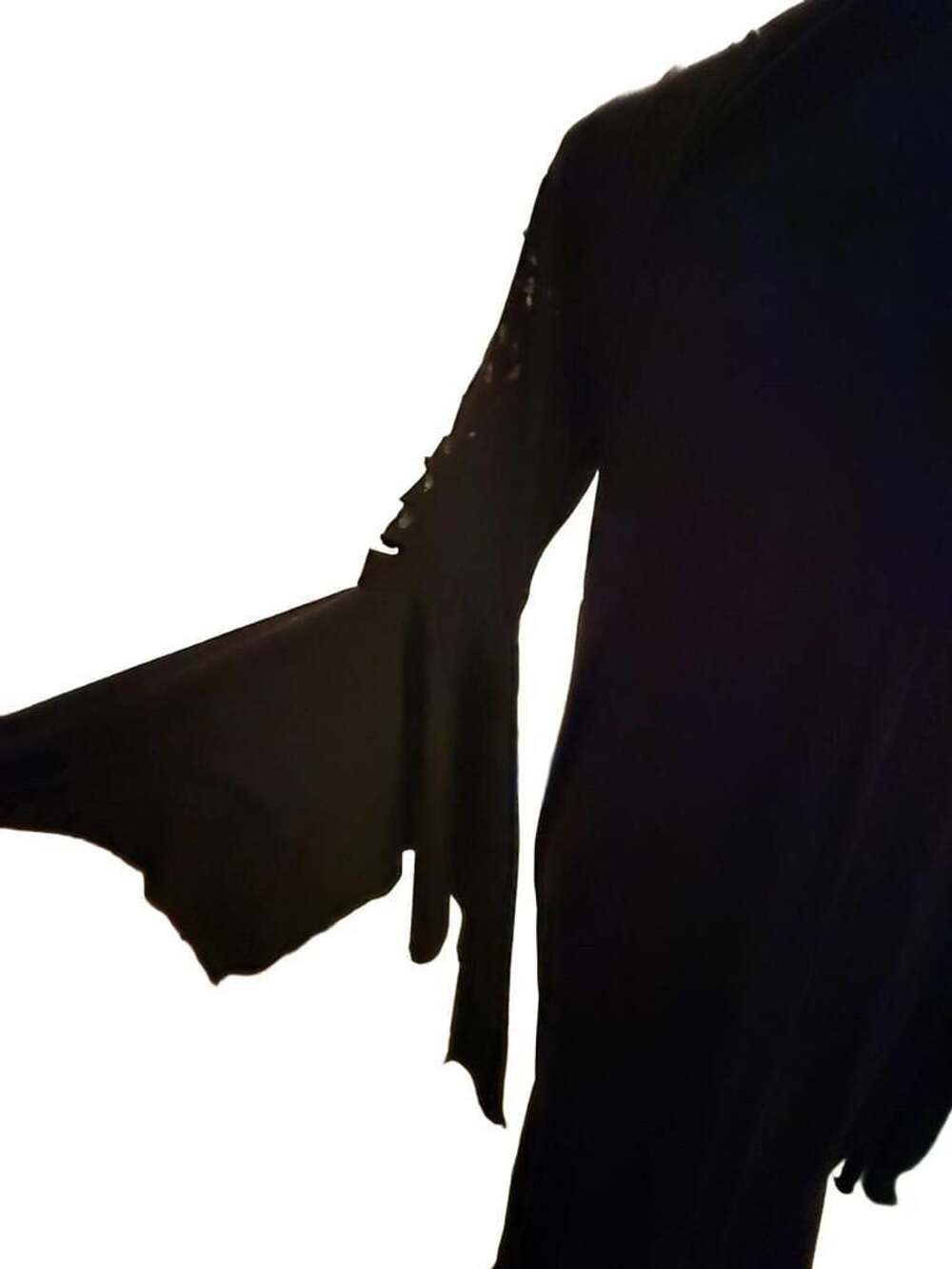 Gothic Medieval Lace-Up Long Sleeve Black Dress Costume - Picture 10 of 10
